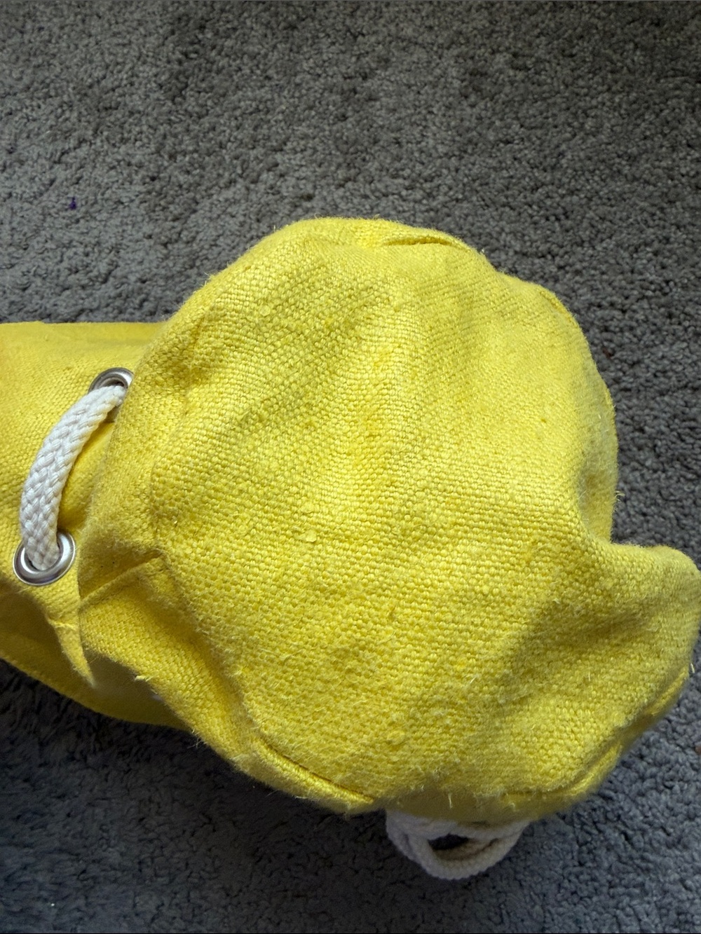 Barneys New York Yellow Canvas Bucket Hat with White Rope Trim - Picture 9 of 11